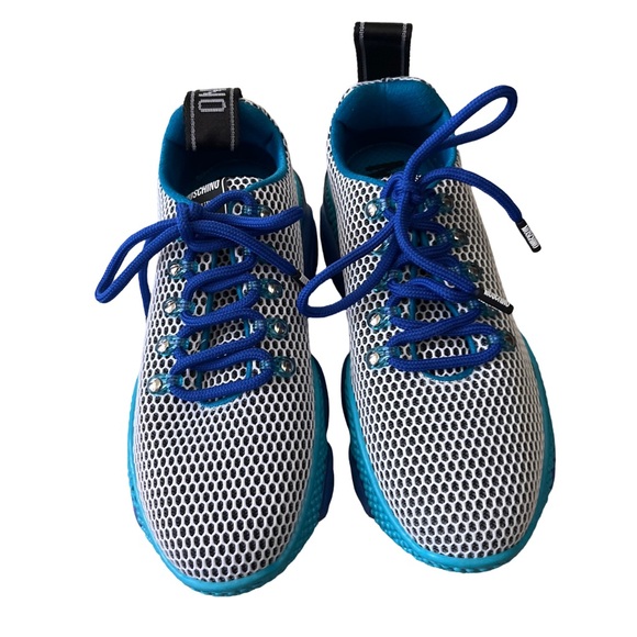 MOSCHINO “bubble teddy” sneakers Blue - size 9.5 - Picture 2 of 8